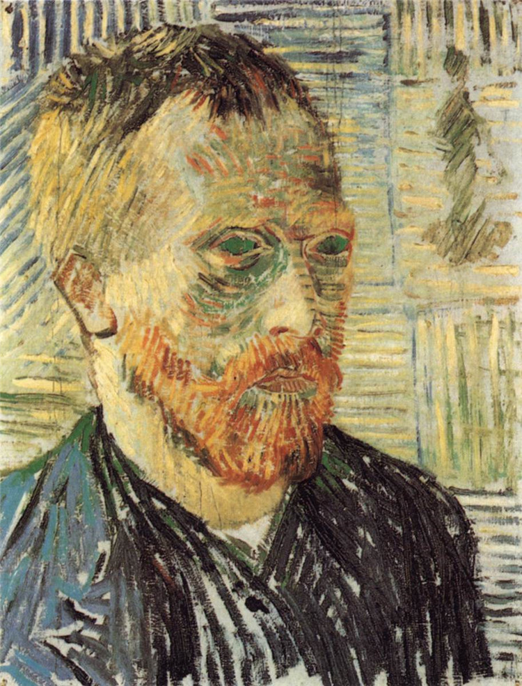 Self-Portrait With A Japanese Print Van Gogh Oil Painting